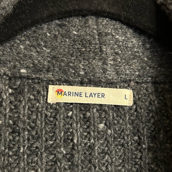 Marine Layer Mens Large Maurice Cardigan “Soot” grey wool alpaca - Picture 9 of 10